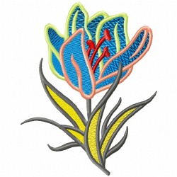 Flowers And Tree Embroidery Design 9
